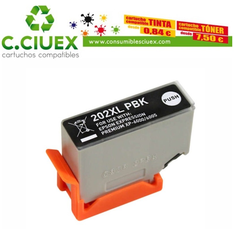 TINTA COMPATIBLE EPSON 202XL NEGRO PHOTO