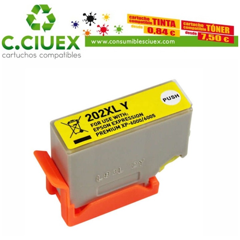 TINTA COMPATIBLE EPSON 202XL AMARILLO