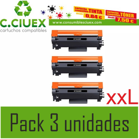 TONER COMPATIBLE BROTHER TN2420XL PACK 3 UNIDADES