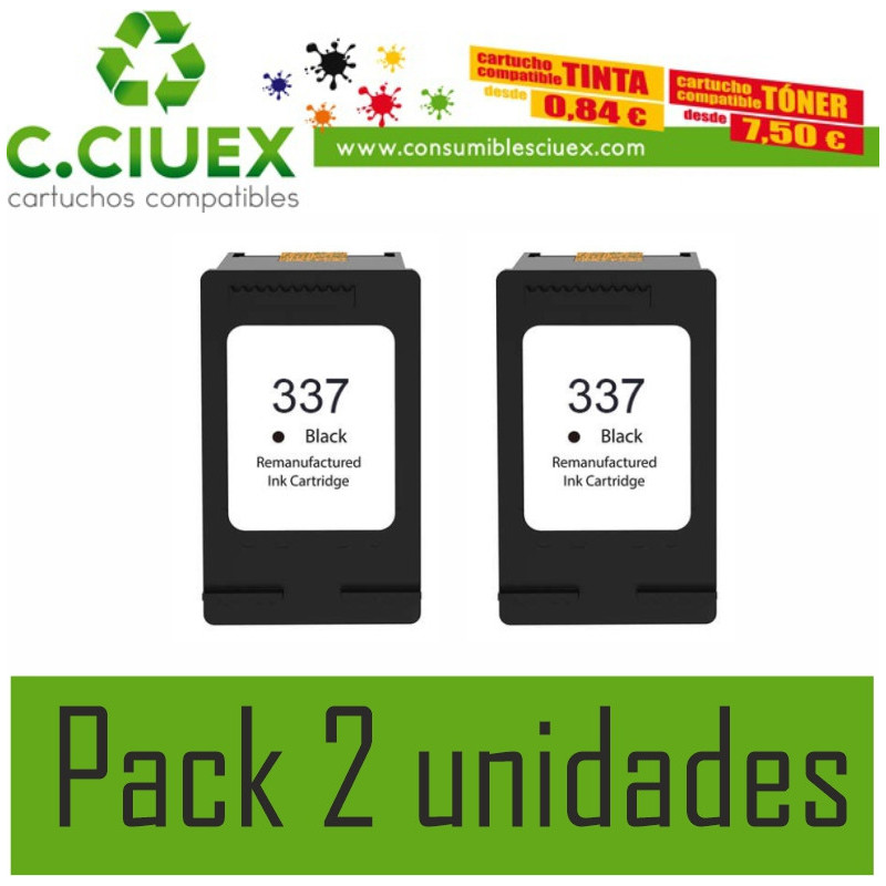 TINTA COMPATIBLE HP 337 PACK 2 UNIDADES