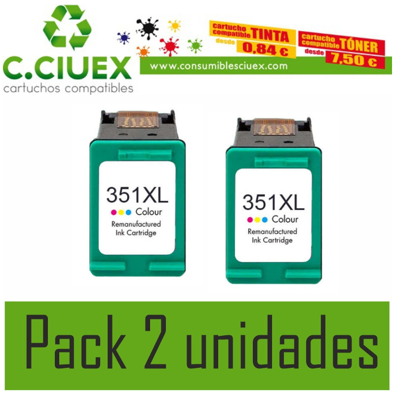 TINTA COMAPTIBLE HP 351XL PACK 2 UNIDADES