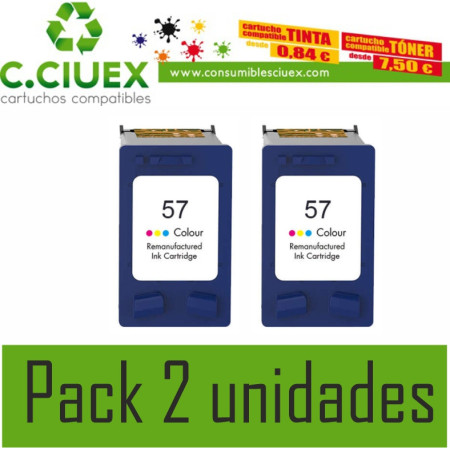 TINTA COMPATIBLE HP 57A PACK 2 UNIDADES