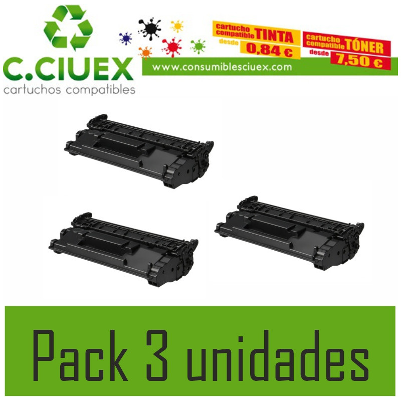 TONER COMPATIBLE HP 1490X PACK 3 UNIDADES