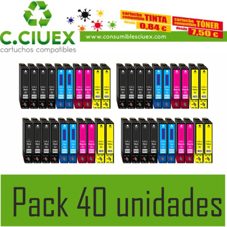 TINTA COMPATIBLE EPSON 603XL PACK 40