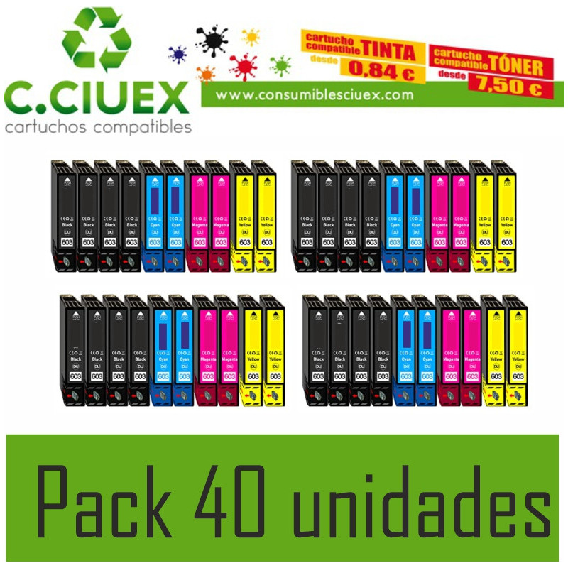 TINTA COMPATIBLE EPSON 603XL PACK 40