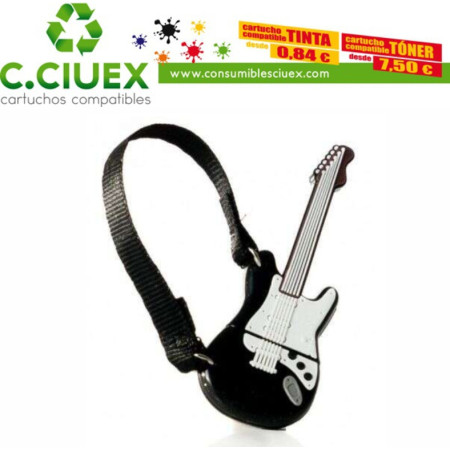 TechOneTech Guitarra Black & White Memoria USB 2.0 32GB (Pendrive)