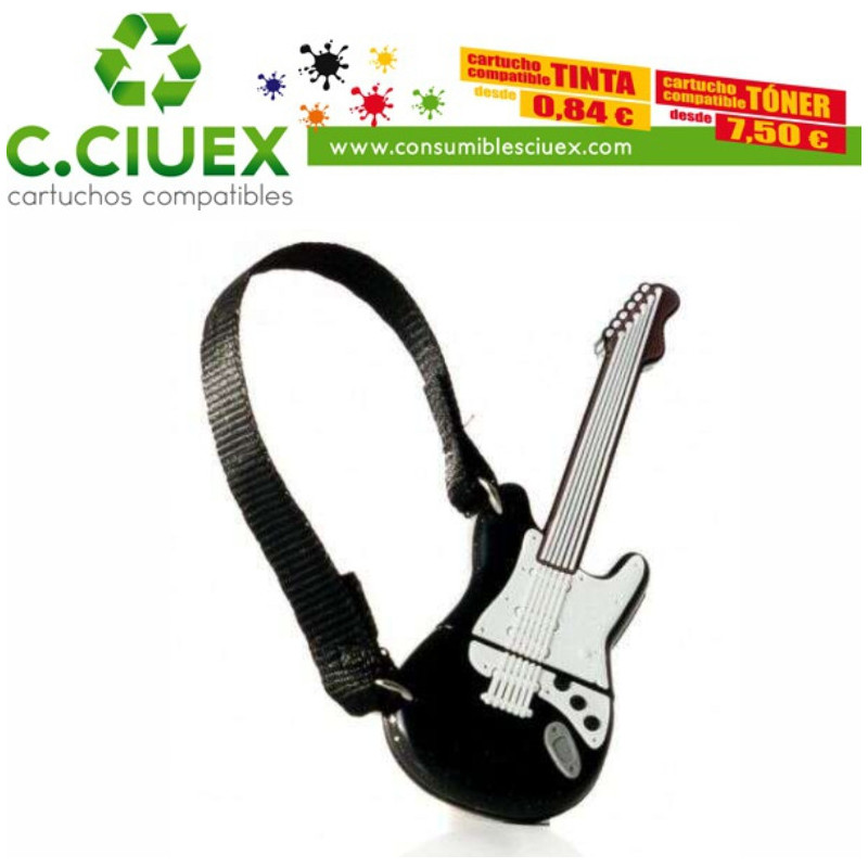 TechOneTech Guitarra Black & White Memoria USB 2.0 32GB (Pendrive)