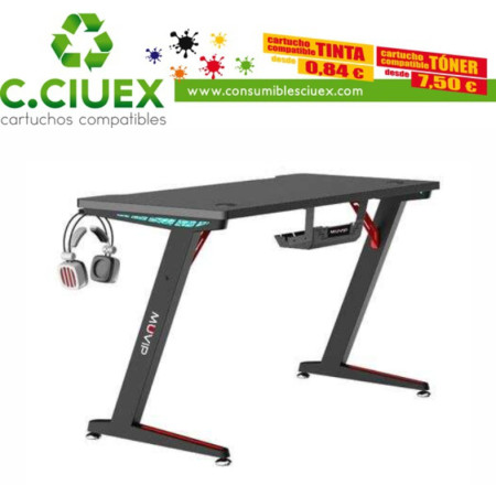 Muvip PRO300 Mesa Gaming Fibra de Carbono con Luz RGB