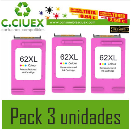 Tinta Compatible HP 62XL Color