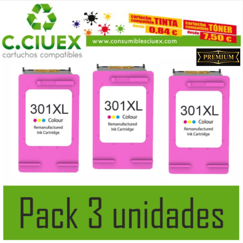 TINTA COMPATIBLE HP 301XL COLOR