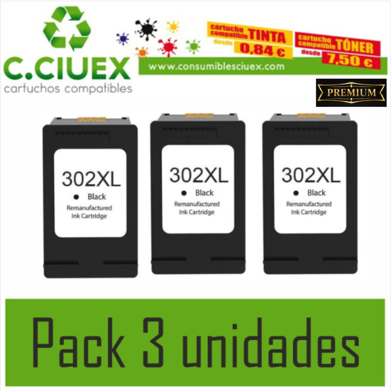 TINTA COMPATIBLE HP 302XL BK COLOR NEGRO