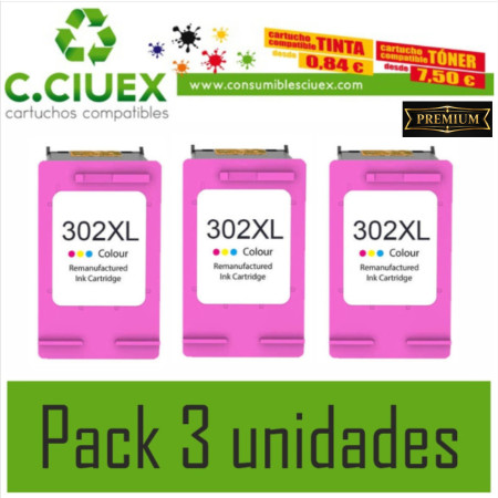 TINTA COMPATIBLE HP 302XL C TRICOLOR