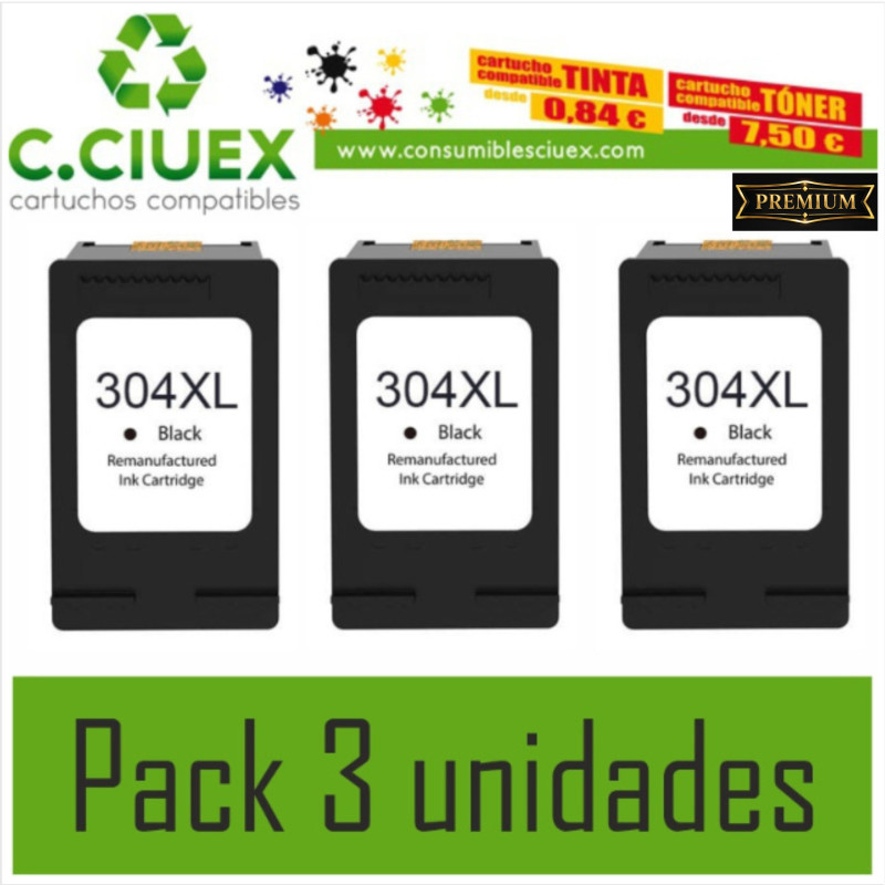HP 304XL NEGRO CARTUCHO DE TINTA REMANUFACTURADO N9K06AE/N9K08AE