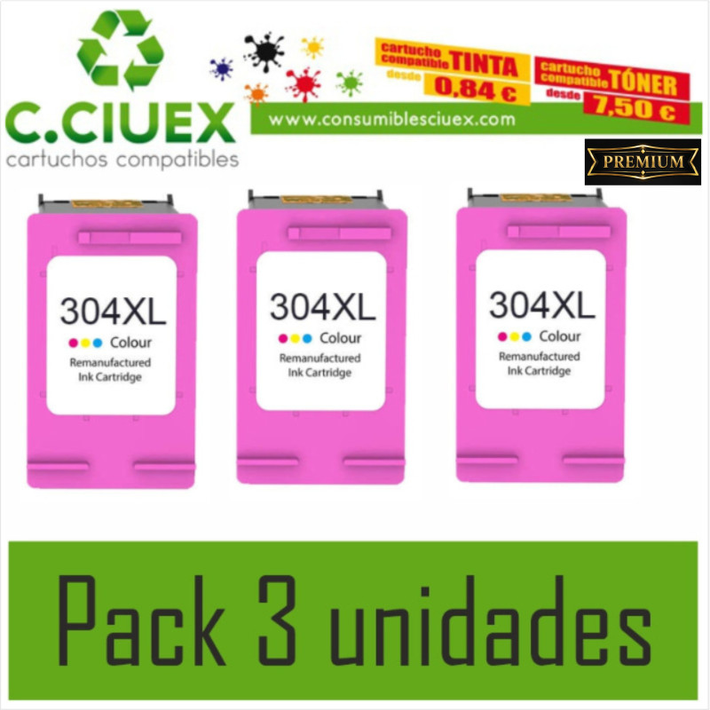 HP 304XL TRICOLOR CARTUCHO DE TINTA REMANUFACTURADO N9K05AE/N9K07AE