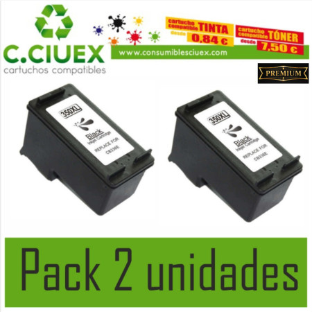 TINTA COMPATIBLE HP 350XL PACK 2 UNIDADES