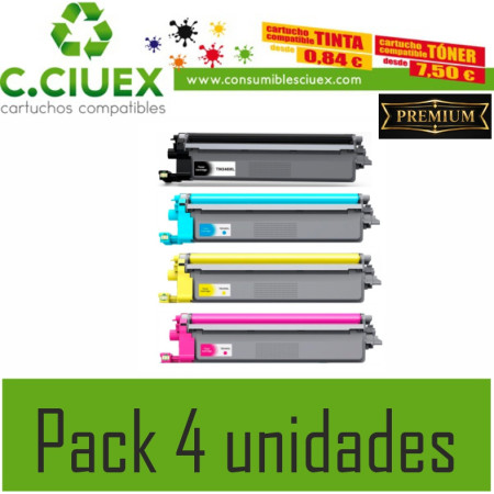 TONER COMPATIBLE BROTHER TN248XL PACK 4 UNIDADES