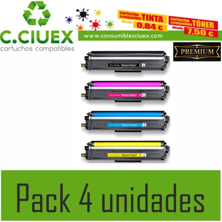 BROTHER COMPATIBLE TN243/7 PACK 4 UNIDADES