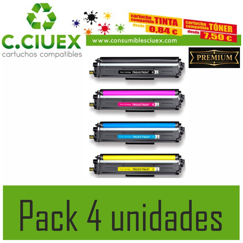 BROTHER COMPATIBLE TN243/7 PACK 4 UNIDADES