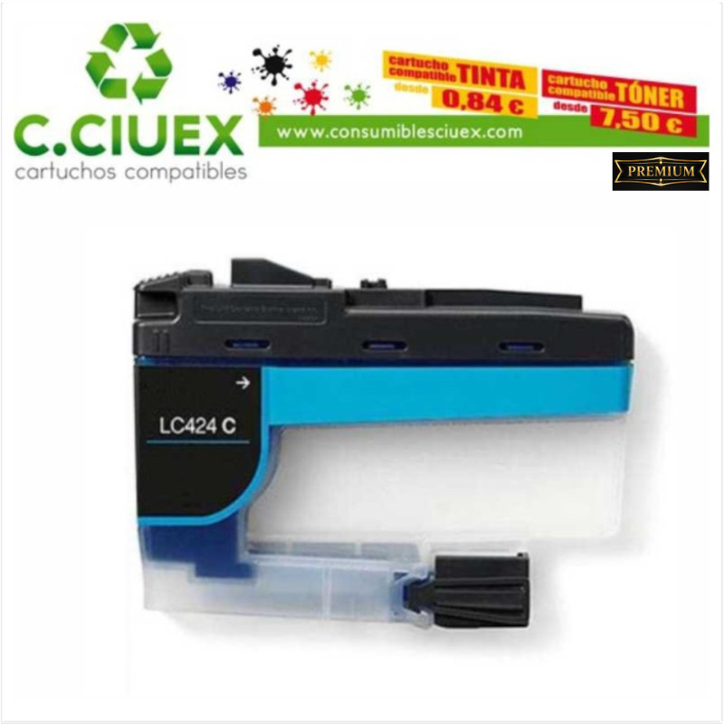 BROTHER COMPATIBLE LC424 CYAN