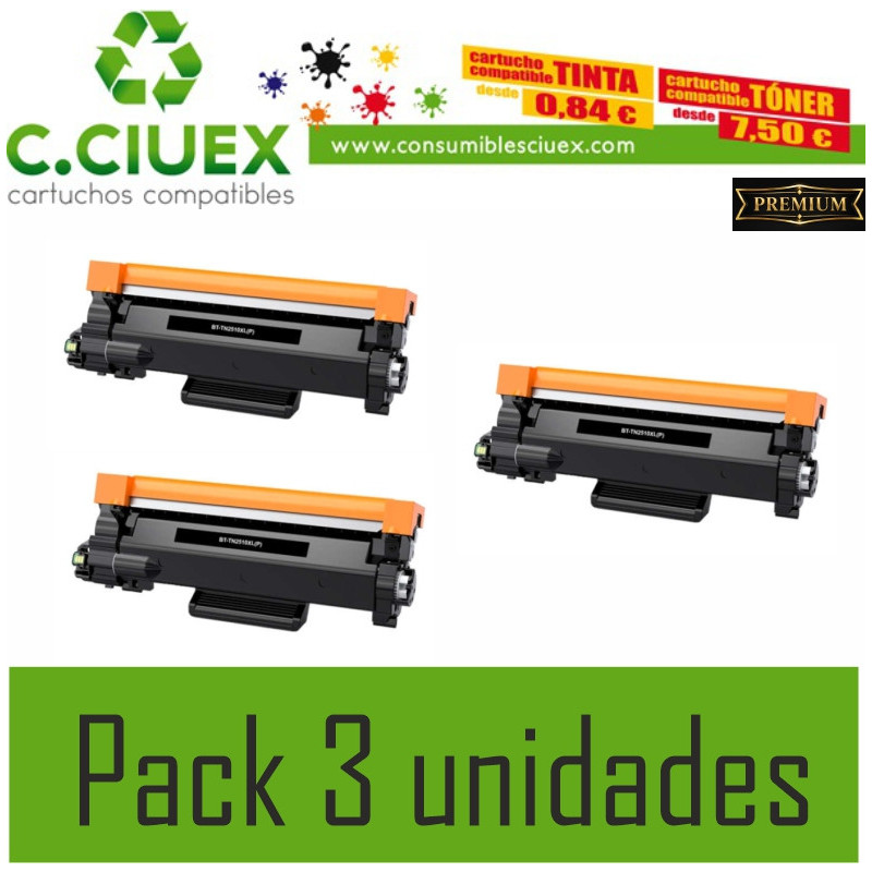 BROTHER COMPATIBLE TN2510XL PACK 3 UNIDADES