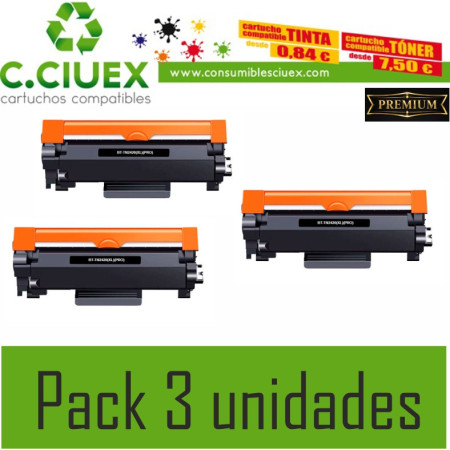 TONER COMPATIBLE BROTHER TN2420XL PACK 3 UNIDADES