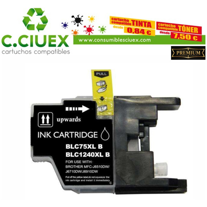 Tinta Compatible Brother LC1280 LC1240 LC1220 Negro