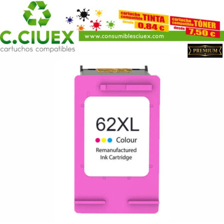 Tinta Compatible HP 62XL Color