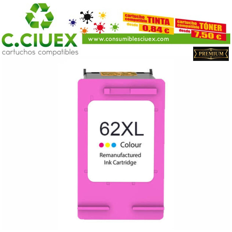 Tinta Compatible HP 62XL Color
