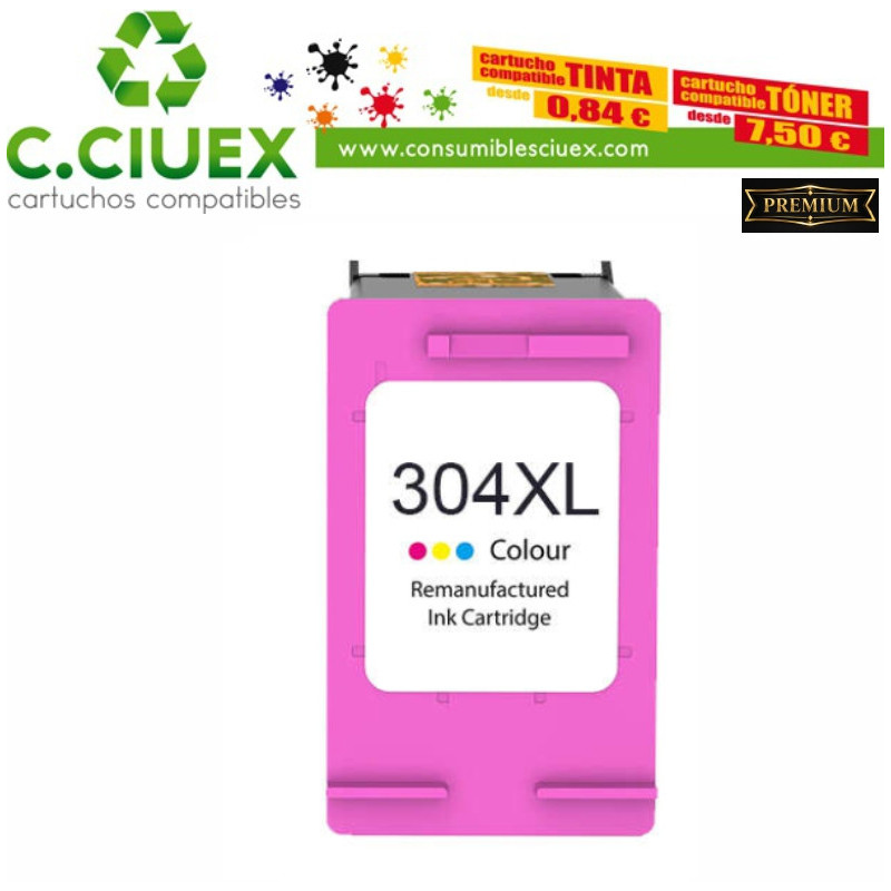 HP 304XL TRICOLOR CARTUCHO DE TINTA REMANUFACTURADO N9K05AE/N9K07AE