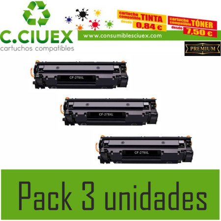 HP CF279XL COMPATIBLE PACK 3 UNIDADES