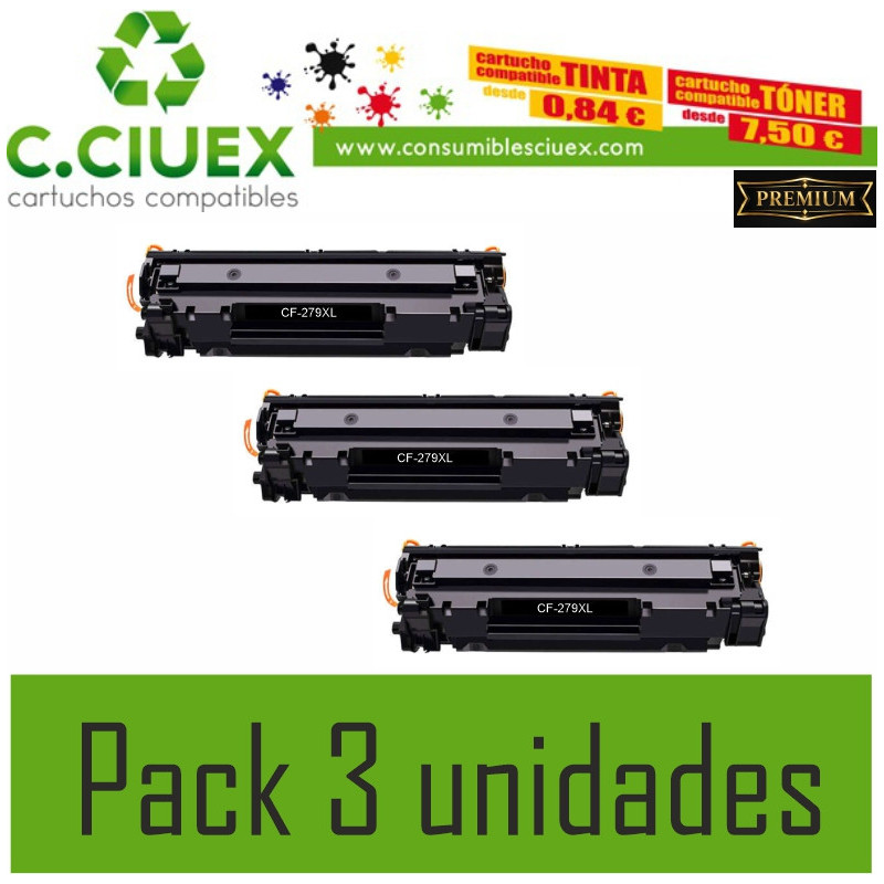 HP CF279XL COMPATIBLE PACK 3 UNIDADES