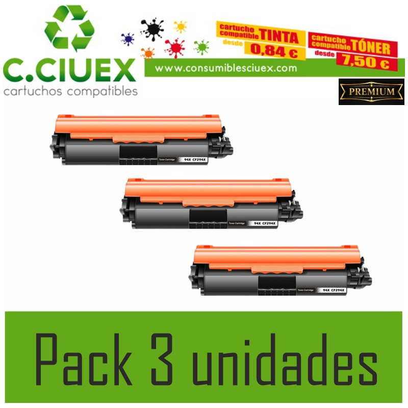 HP CF294xL COMPATIBLE PACK 3 UNIDADES