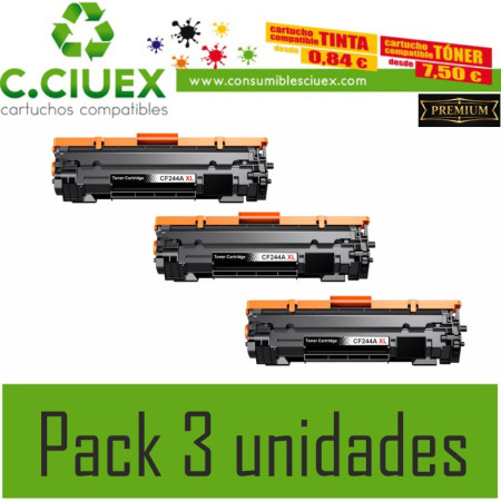 HP CF 244XL COMPATIBLE PACK 3 UNIDADES