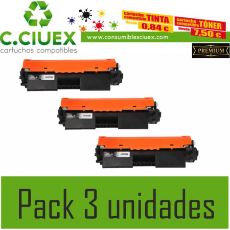 HP CF230X COMPATIBLE PACK 3 UNIDADES