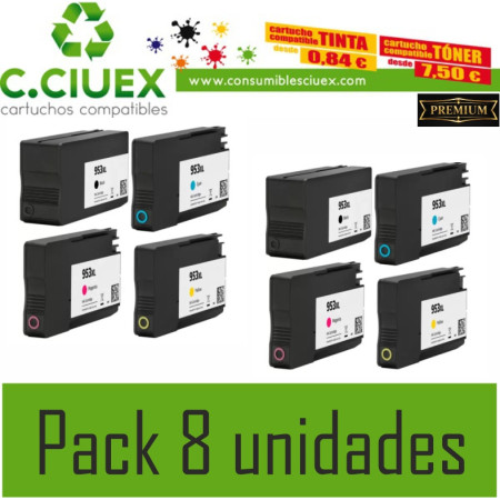 TINTA COMPATIBLE HP 963XL PACK 8 UNIDADES