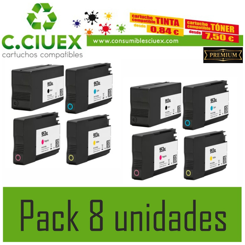 TINTA COMPATIBLE HP 963XL PACK 8 UNIDADES