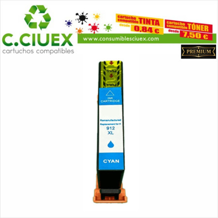 TINTA COMPATIBLE HP912XL CYAN