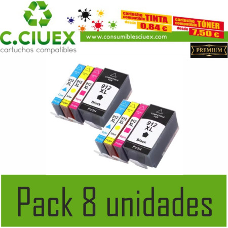 TINTA COMPATIBLE HP 912XL PACK  UNIDADES