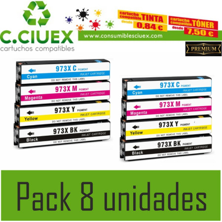 TINTA COMPATIBLE HP 973XL PACK 10 UNIDADES
