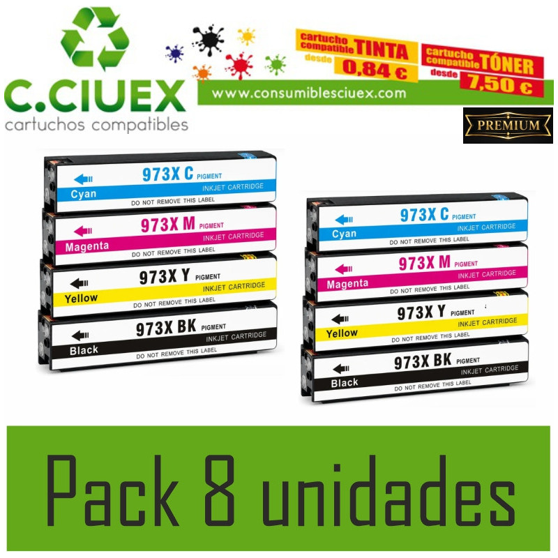 TINTA COMPATIBLE HP 973XL PACK 10 UNIDADES