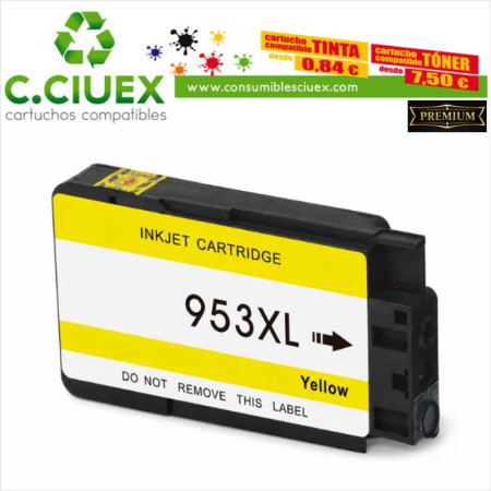 HP 953XL AMARILLO CARTUCHO DE TINTA GENERICO F6U18AE/F6U14AE