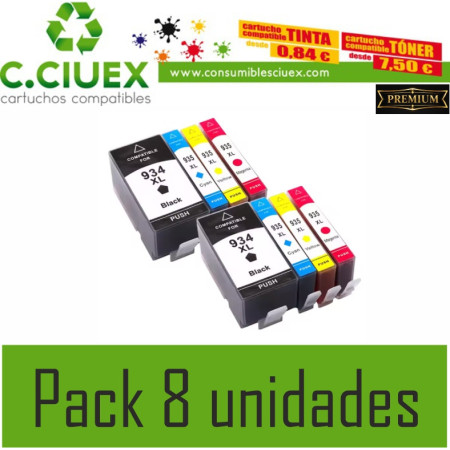 TINTA COMPATIBLE HP 934/5XL PACK 8 UNIDADES
